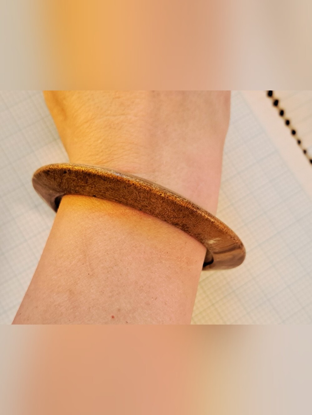 Brown Wood Bangle Bracelet